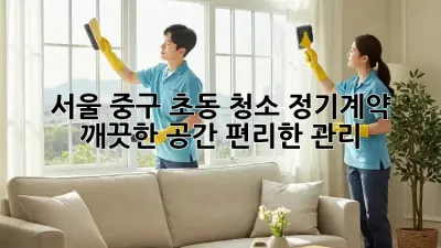 서울 중구 초동 청소 정기계약: 깨끗한 공간, 편리한 관리